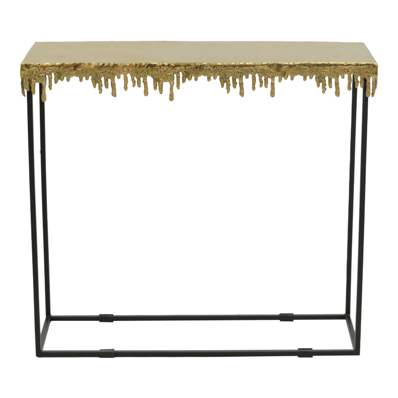 Tavolinë konsolle Bulco Inart metal ari-zi 80.5x28x72cm