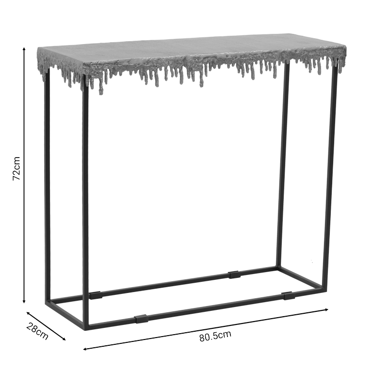 Tavolinë konsolle Bulco Inart metal ari-zi 80.5x28x72cm
