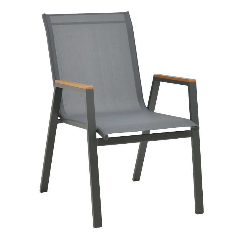 Kolltuk Azelie pakoworld tekstilen gri e errët-këmbë alumini gri e errët-krahë kompensatë 56x75x88cm