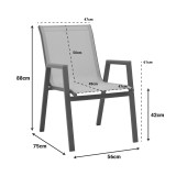 Fotel alumini Azelie pakoworld në nuancë tekstileni bezhë dhe këmbë të bardhë 56x75x88cm