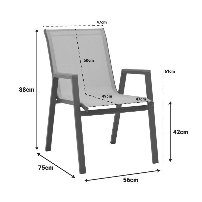 Fotel alumini Azelie pakoworld në nuancë tekstileni bezhë dhe këmbë të bardhë 56x75x88cm