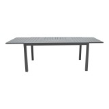 Tavolinë zgjatuese Lafla pakoworld alumini gri e errët 160-240x90x75cm