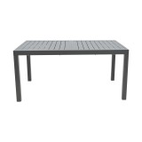 Tavolinë zgjatuese Lafla pakoworld alumini gri e errët 160-240x90x75cm