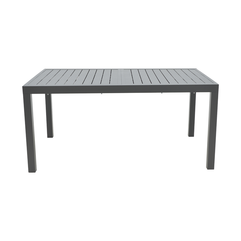 Tavolinë zgjatuese Lafla pakoworld alumini gri e errët 160-240x90x75cm