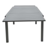 Tavolinë zgjatuese Lafla pakoworld alumini gri e errët 160-240x90x75cm