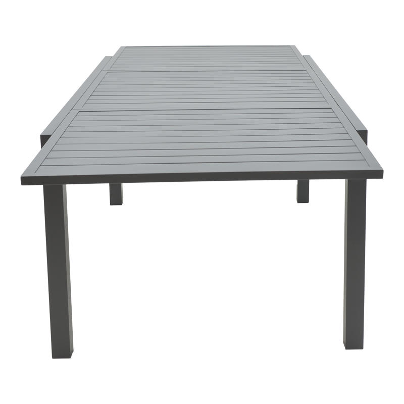 Tavolinë zgjatuese Lafla pakoworld alumini gri e errët 160-240x90x75cm