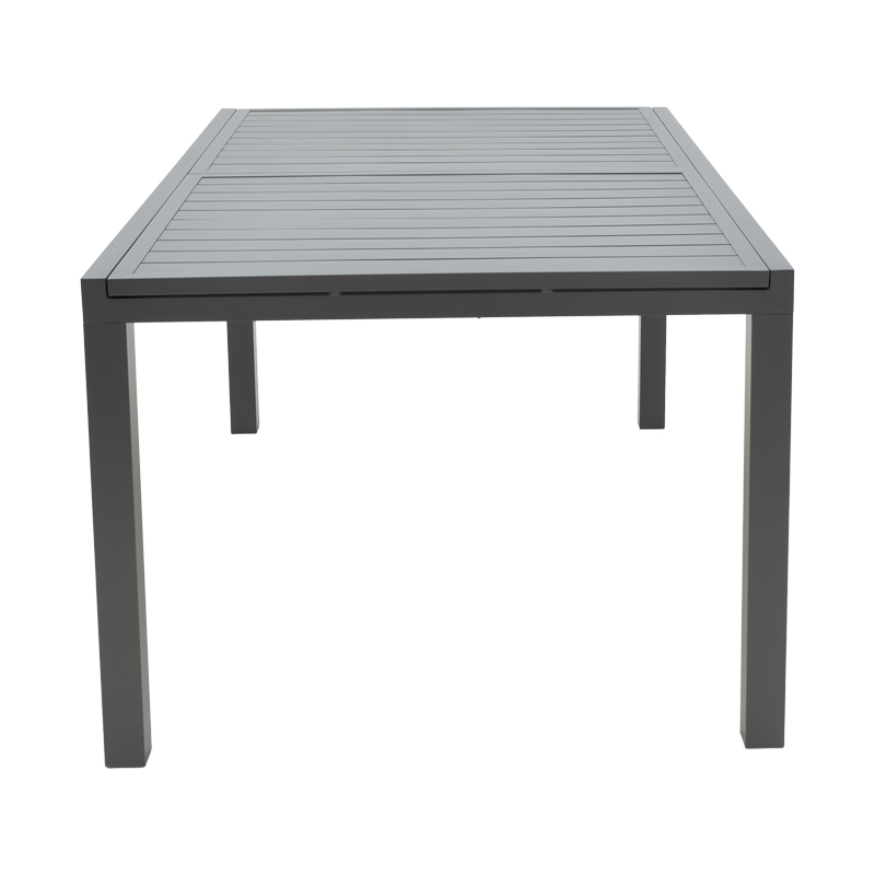 Tavolinë zgjatuese Lafla pakoworld alumini gri e errët 160-240x90x75cm