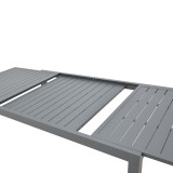 Tavolinë zgjatuese Lafla pakoworld alumini gri e errët 160-240x90x75cm