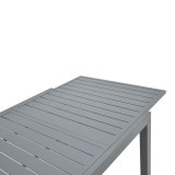 Tavolinë zgjatuese Lafla pakoworld alumini gri e errët 160-240x90x75cm