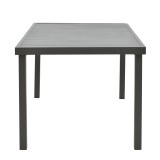 Tavolinë Kliton pakoworld alumini gri e errët 150x80x74cm