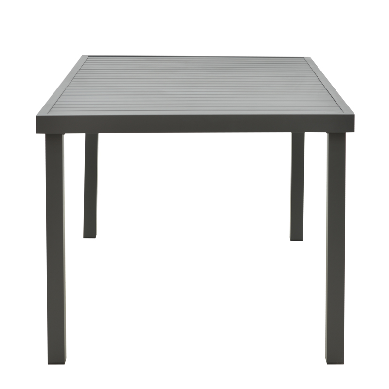 Tavolinë Kliton pakoworld alumini gri e errët 150x80x74cm