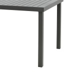 Tavolinë Kliton pakoworld alumini gri e errët 150x80x74cm