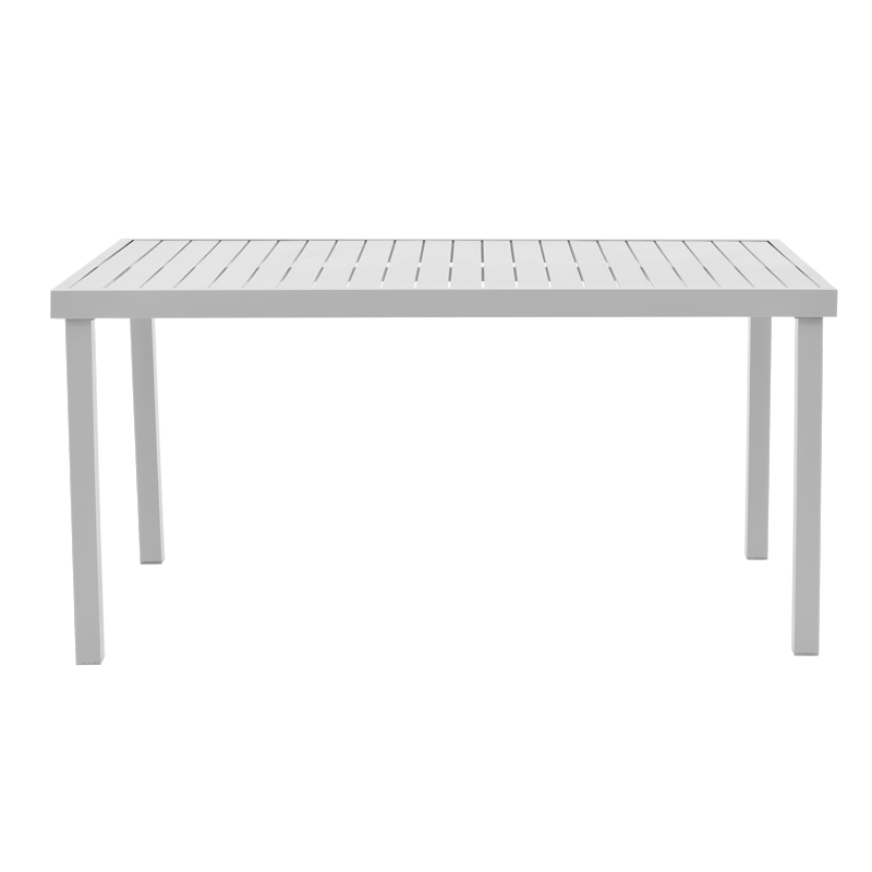 Tavolinë Kliton pakoworld alumini i bardhë 150x80x74cm