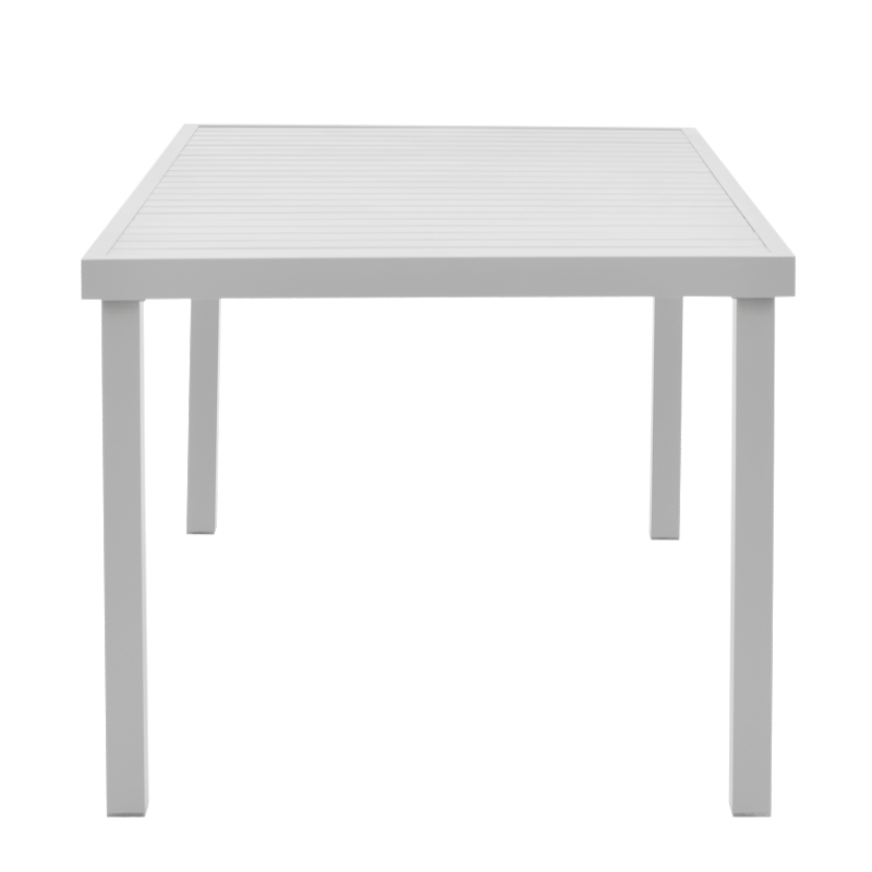 Tavolinë Kliton pakoworld alumini i bardhë 150x80x74cm