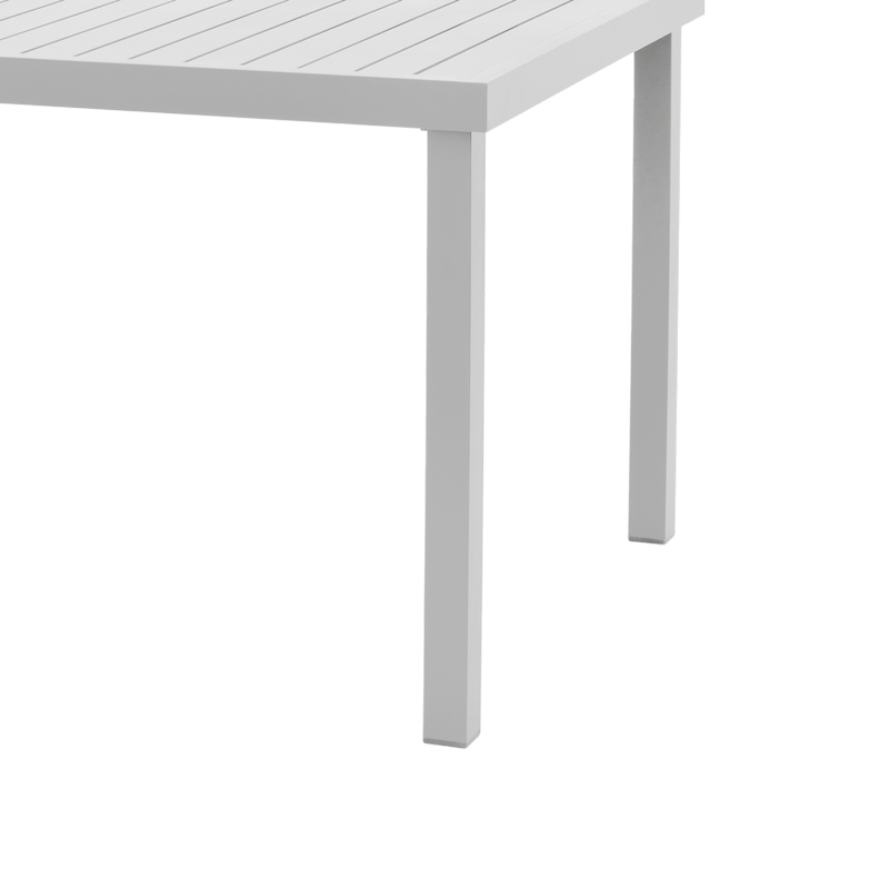 Tavolinë Kliton pakoworld alumini i bardhë 150x80x74cm