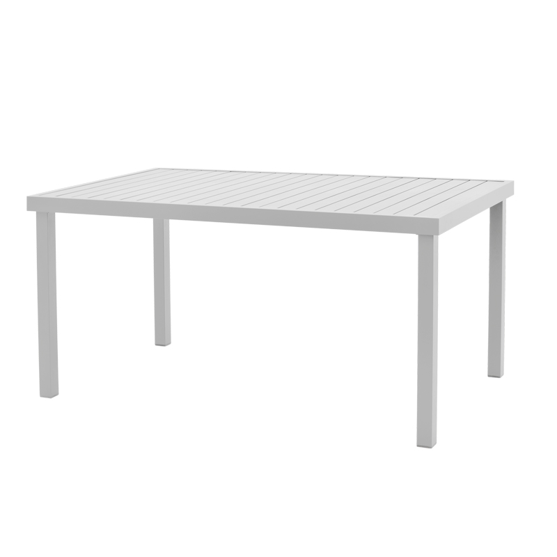 Tavolinë Kliton pakoworld alumini i bardhë 150x80x74cm