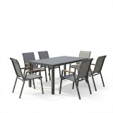 Set ngrënie Azelie-Kliton pakoworld set me 7 pëlhurë anthracite-alumin anthracite 150x80x74cm