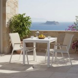 Set ngrënieje Azelie-Kliton I pakoworld set prej 5 pëlhurë gri-alumini i bardhë 80x80x74cm