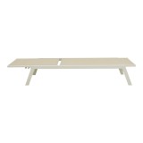 Shezlong Boka pakoworld alumini i bardhë dhe tekstil në nuancë bezhë 60x192x31cm