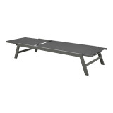 Shezlong Boka pakoworld alumini gri e errët dhe tekstil në nuancë të zezë 60x192x31cm