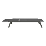 Shezlong Boka pakoworld alumini gri e errët dhe tekstil në nuancë të zezë 60x192x31cm