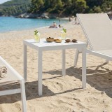 Tavolinë plazhi alumini Kliton pakoworld në nuancë të bardhë 45x45x41cm