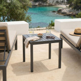 Tavolinë plazhi alumini Kliton pakoworld në nuancë antracit 45x45x41cm