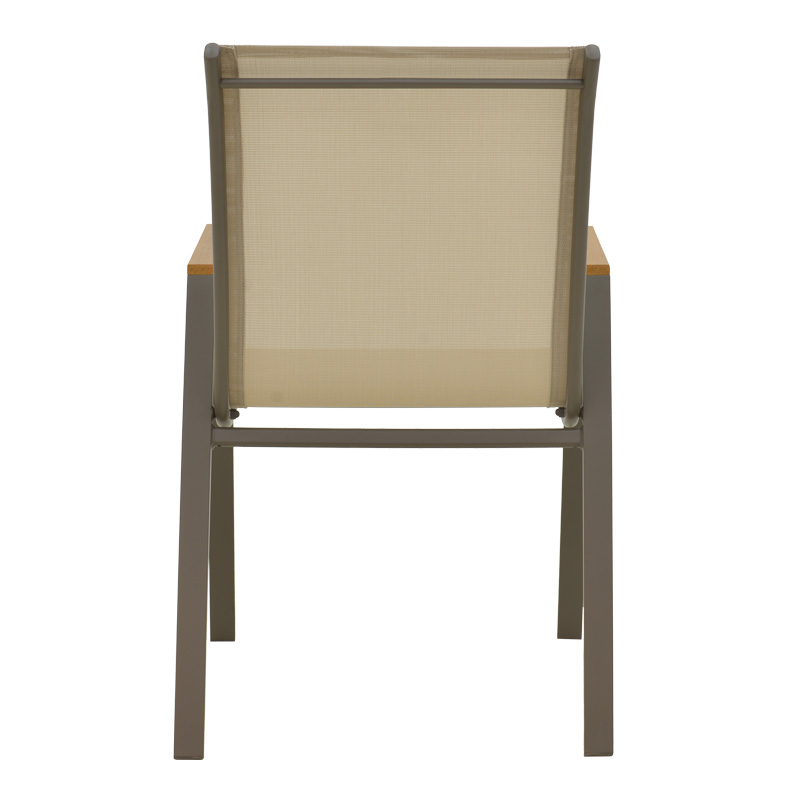 Fotel Azelie pakoworld shampanjë alumini dhe tekstil në nuancë gri të lehtë 56x75x88cm