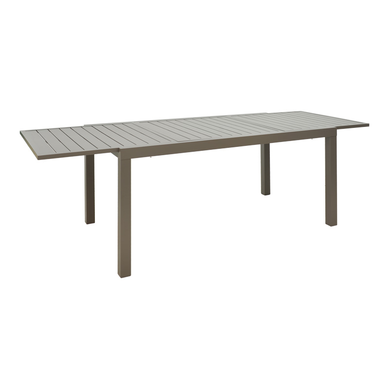 Tavolinë e zgjerueshme Lafla pakoworld alumini në nuancë shampanjë 160-240x90x75cm