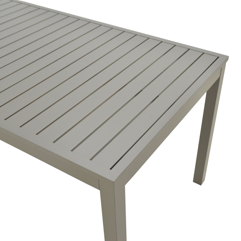 Tavolinë alumini Kliton pakoworld në nuancë shampanjë 150x80x74cm