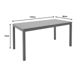 Tavolinë alumini Kliton pakoworld në nuancë shampanjë 150x80x74cm