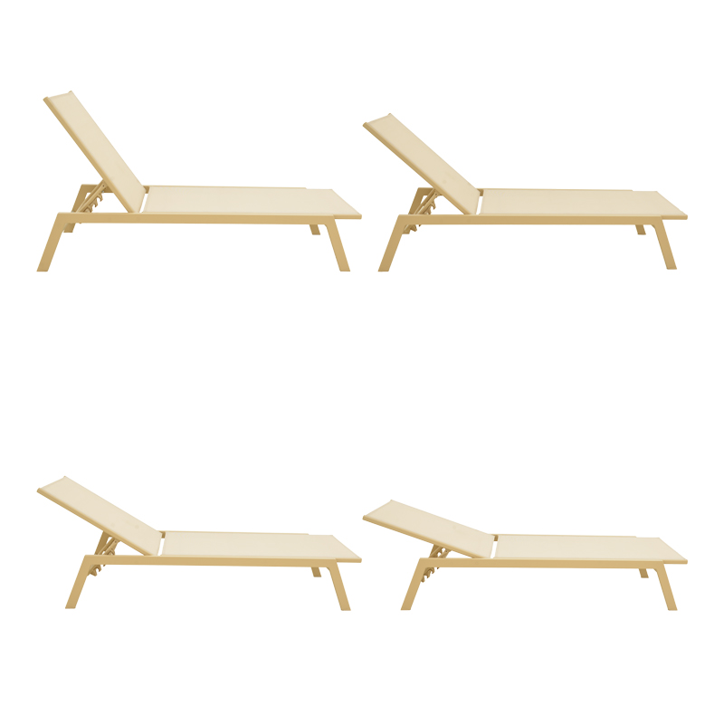 Shezlong alumini Boka pakoworld kapuçino-tekstilen në shampanjë 60x192x31cm