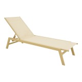 Shezlong alumini Boka pakoworld kapuçino-tekstilen në shampanjë 60x192x31cm