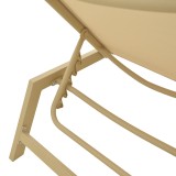 Shezlong alumini Boka pakoworld kapuçino-tekstilen në shampanjë 60x192x31cm