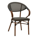 Fotel Isaia pakoworld alumin kafe e errët-tekstilen i zi 57x57x83cm