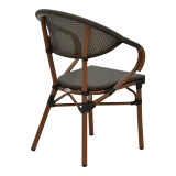 Fotel Isaia pakoworld alumin kafe e errët-tekstilen i zi 57x57x83cm