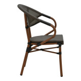Fotel Isaia pakoworld alumin kafe e errët-tekstilen i zi 57x57x83cm