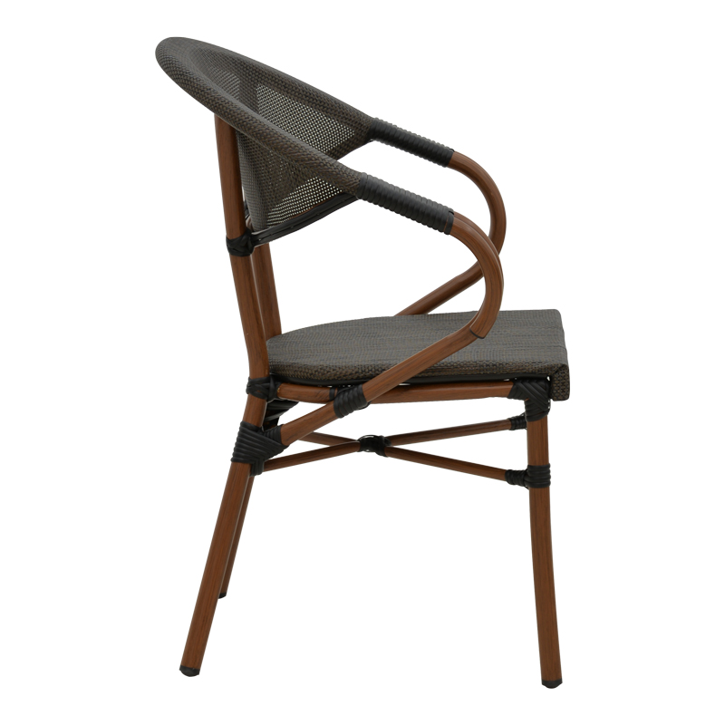 Fotel Isaia pakoworld alumin kafe e errët-tekstilen i zi 57x57x83cm