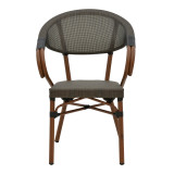 Fotel Isaia pakoworld alumin kafe e errët-tekstilen i zi 57x57x83cm