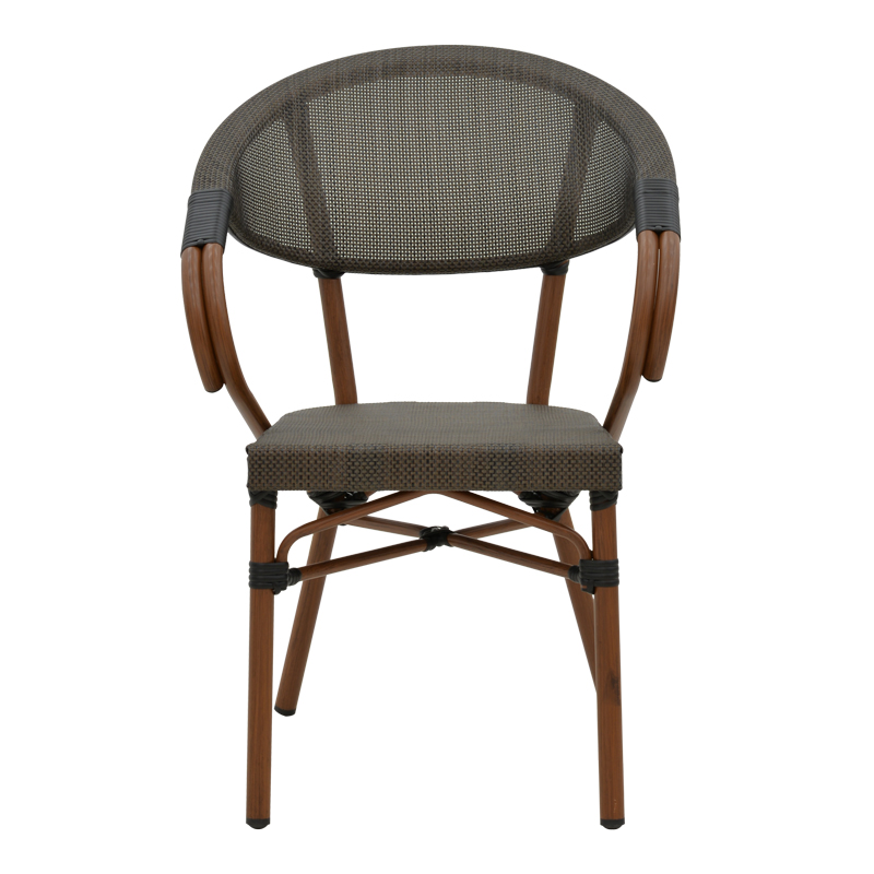 Fotel Isaia pakoworld alumin kafe e errët-tekstilen i zi 57x57x83cm