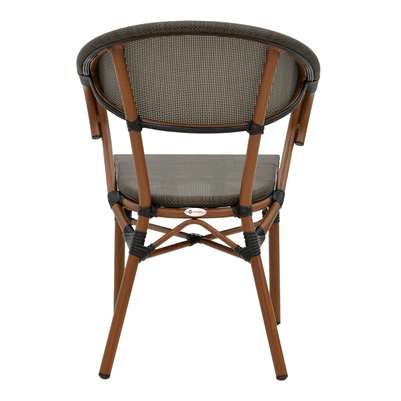 Fotel Isaia pakoworld alumin kafe e errët-tekstilen i zi 57x57x83cm