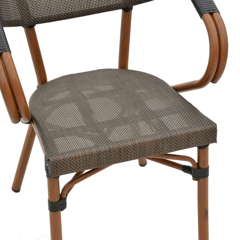 Fotel Isaia pakoworld alumin kafe e errët-tekstilen i zi 57x57x83cm
