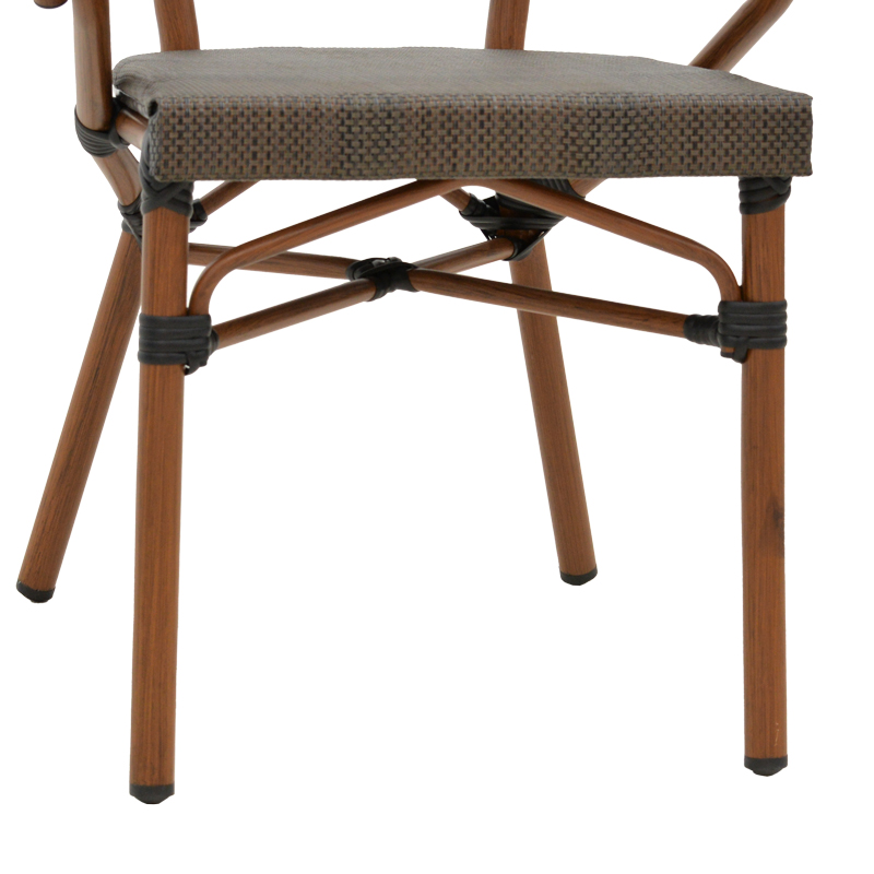 Fotel Isaia pakoworld alumin kafe e errët-tekstilen i zi 57x57x83cm