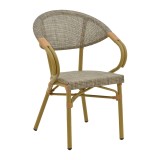 Fotel Isaia pakoworld alumin natyral-tekstil gri 57x57x83cm
