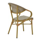 Fotel Isaia pakoworld alumin natyral-tekstil gri 57x57x83cm