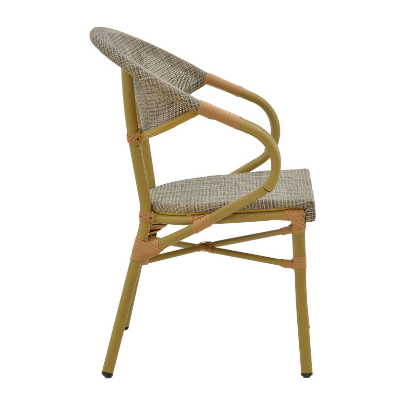 Fotel Isaia pakoworld alumin natyral-tekstil gri 57x57x83cm
