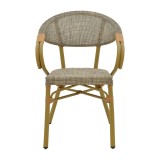 Fotel Isaia pakoworld alumin natyral-tekstil gri 57x57x83cm