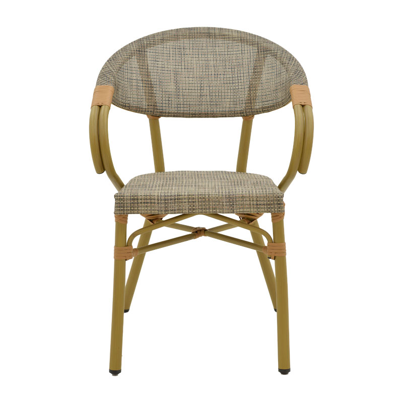 Fotel Isaia pakoworld alumin natyral-tekstil gri 57x57x83cm