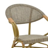Fotel Isaia pakoworld alumin natyral-tekstil gri 57x57x83cm