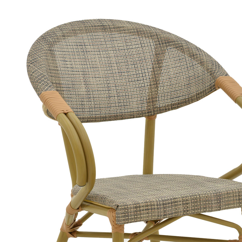 Fotel Isaia pakoworld alumin natyral-tekstil gri 57x57x83cm